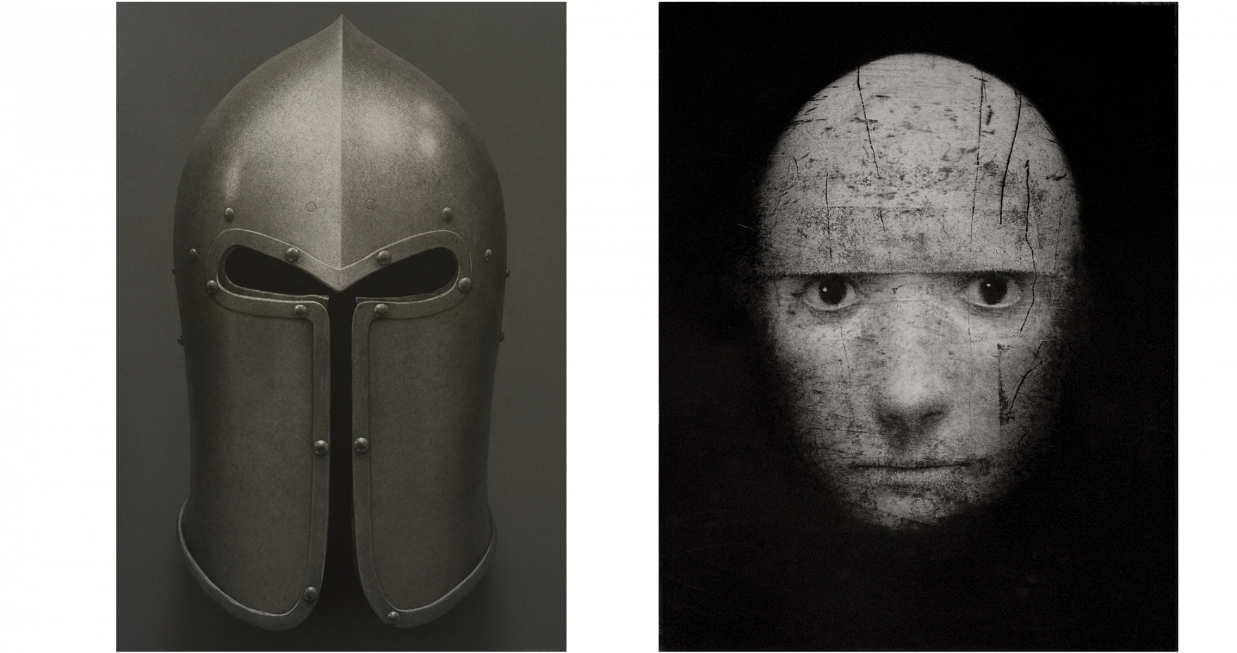 &nbsp;

Images from left:

Helmet V, 2019, acrylic on canvas, 72&nbsp;x 50&nbsp;inches

Yo Lo Vi (to Goya), 2019, monotype with watercolor and black pencil, 14 x 11 inches